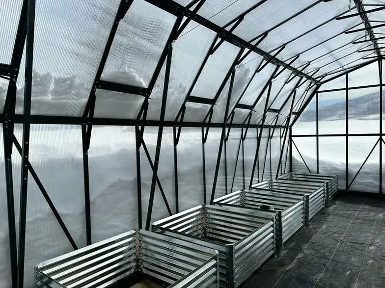 Interior view of Grandio Summit 12x24 greenhouse